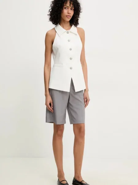 Answear Lab kamizelka jednorzędowa biały