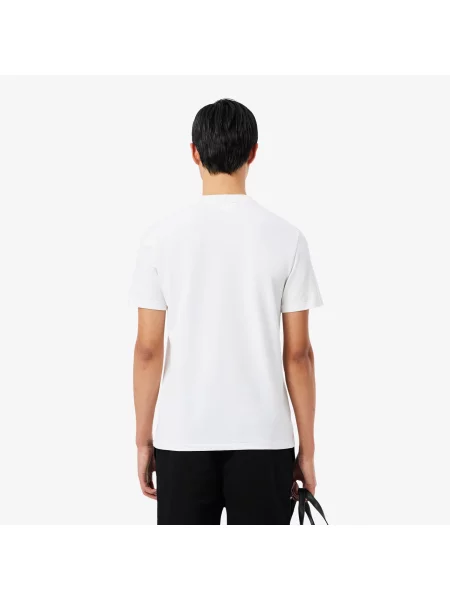 Lacoste Żakardowy T-Shirt Piké Z Logo Commuter biały