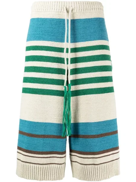 Pletené žebrované kraťasy Craig Green zelené