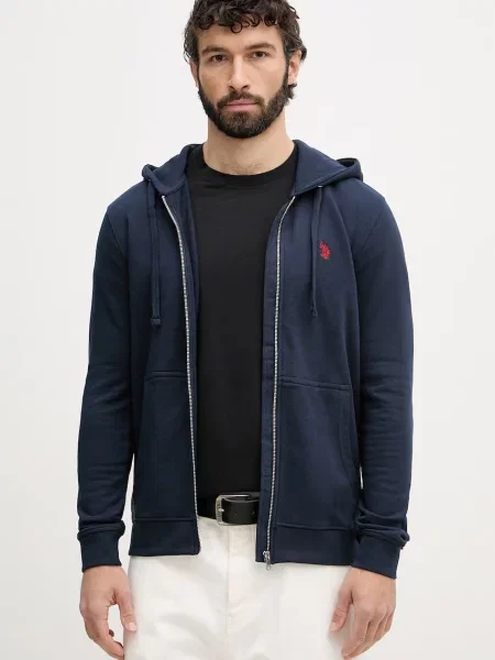U.S. Polo Assn. bluza rozpinana z bawełną DHM LB granatowa