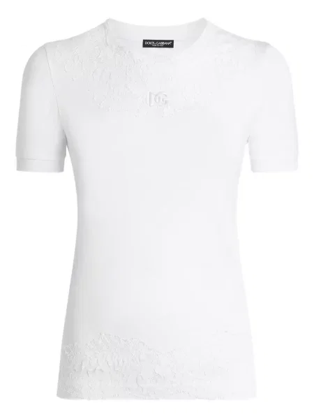 Tricou Dolce & Gabbana cu broderie alb