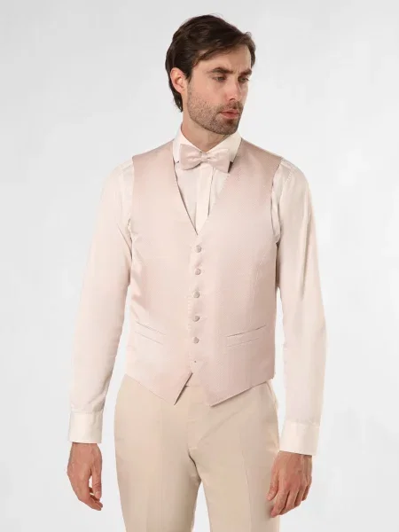 JOOP! kamizelka modułowa Weazer Mężczyźni Slim Fit beżowy|niebieski wzorzysty 50 beżowa