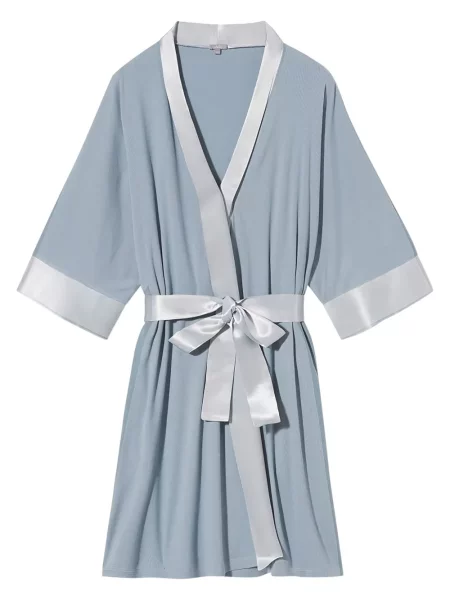 Satenski kućni ogrtač Pj Harlow Dreamwear plava