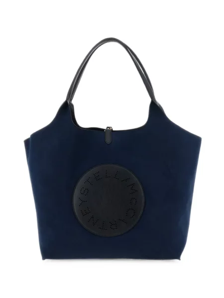 Geantă shopper Stella Mccartney cu autograf albastru