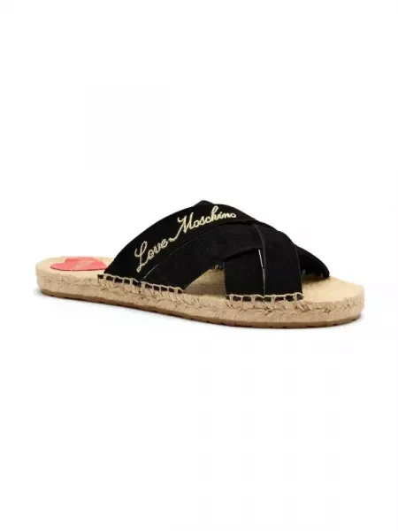 Love Moschino De piele șlapi negru