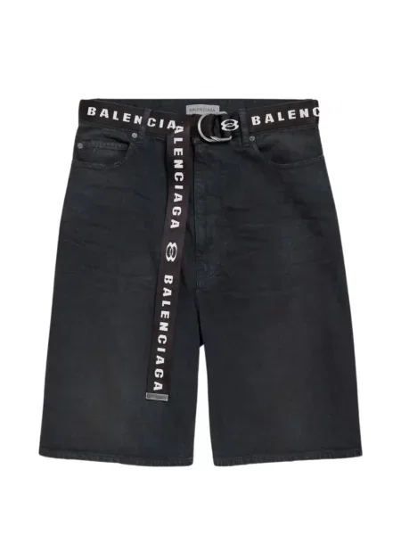 Pantaloni scurți Balenciaga cu autograf negru