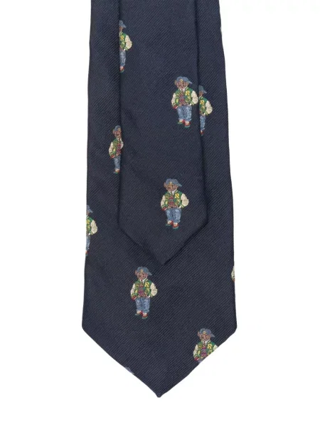 Pledas raštuotas drobė kaklaraištis Polo Ralph Lauren mėlyna