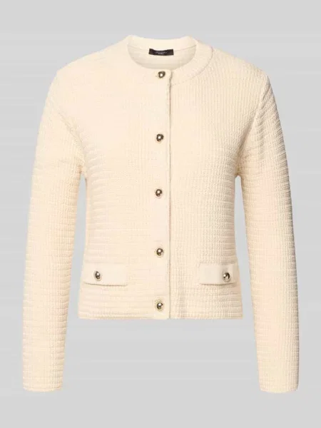 Kardigan rozpinany o kroju regular fit z Mieszanka bawełny Model VODKA' Weekend Max Mara beżowy