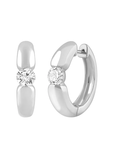 ETHISHER DIAMANTEN Náušnice Ohrringe aus Weißgold mit Lab Grown Diamant strieborná
