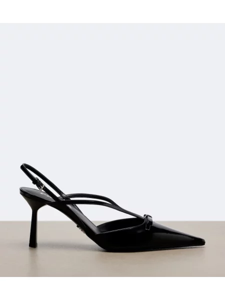 Pantofi cu toc Prada din piele slingback negru