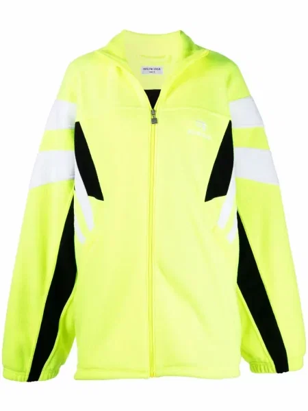 Geacă Balenciaga cu broderie alergare galben