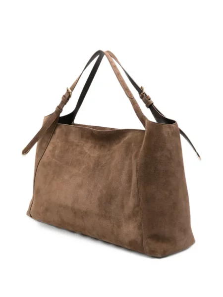 Τσάντα shopper Brunello Cucinelli σουέτ καφέ