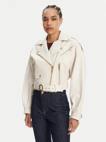 Just Cavalli Geacă de piele alb