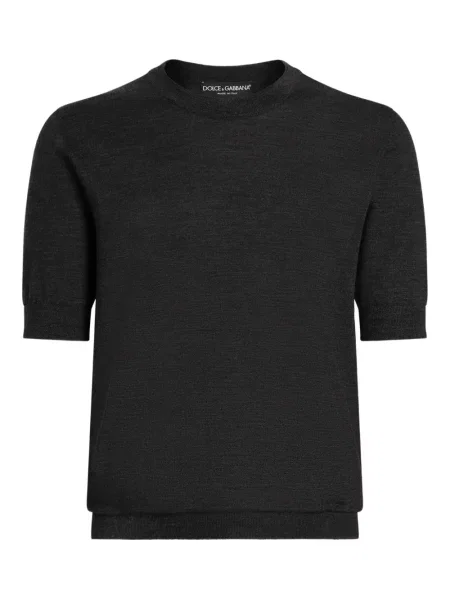 Tricou Dolce & Gabbana cu decolteu rotund scurt negru