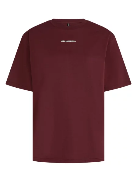 Karl Lagerfeld Tricou roșu bordeaux alb