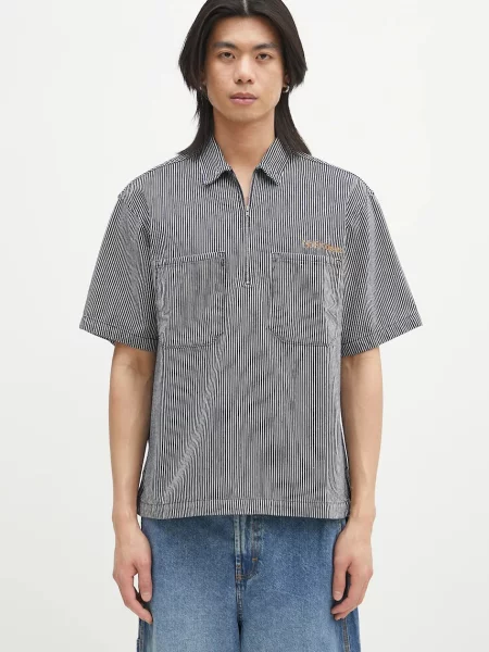 No Problemo polo de Mini Problemo SS Work Shirt Denim barbati bleumarin cu imprimeu