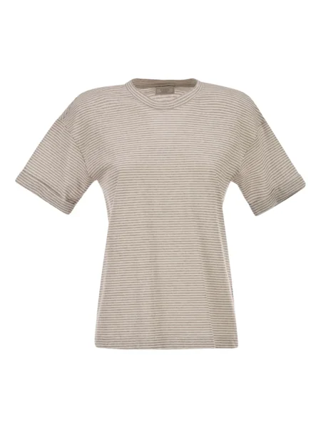 Tricou Peserico cu dungi cu decolteu rotund