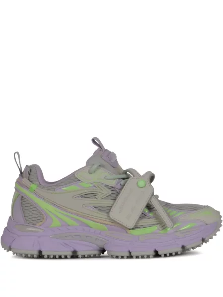 Sneakerși Off-white cu șireturi din dantelă alb