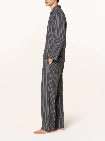Calvin Klein Pyžamové Kalhoty Flannel Sleep Z Flanelu tmavě šedá šedá