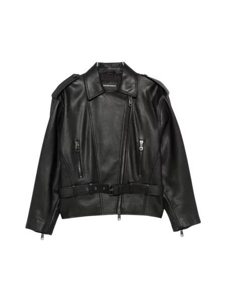 Kurtka skórzana Emporio Armani czarna