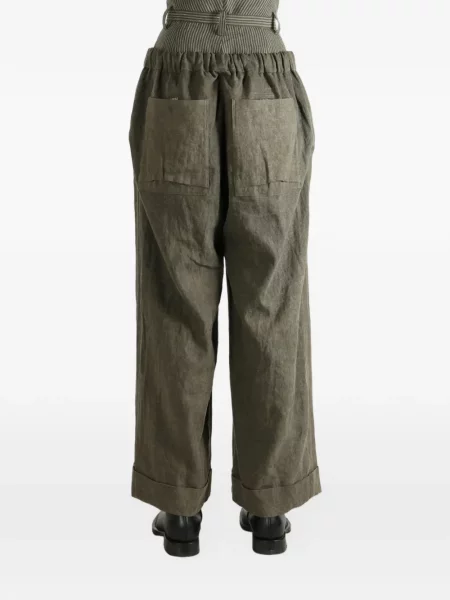 Spodnie palazzo Ziggy Chen zielone