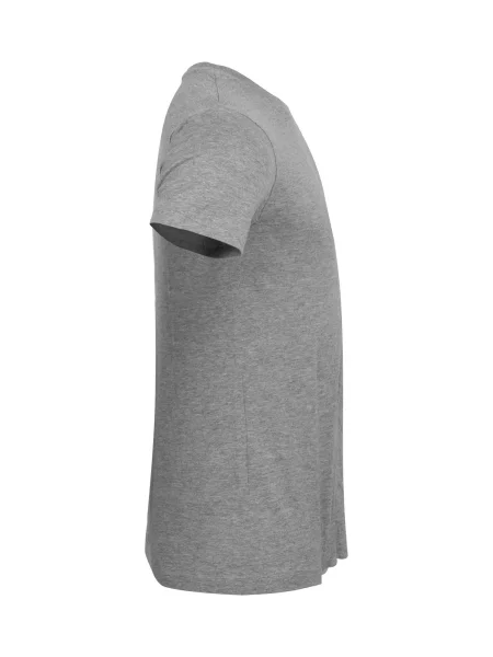 Clique Basic-T koszulka dopasowana szary melanż – grey melange biała