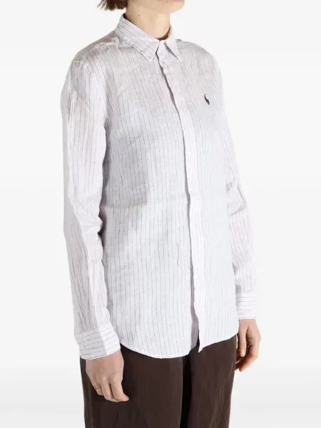 Pikowany koszula-marynarka Polo Ralph Lauren w paski biały