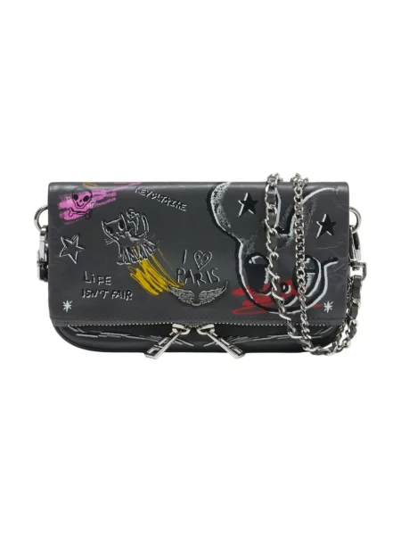 Kopertówka Zadig & Voltaire skórzana szara