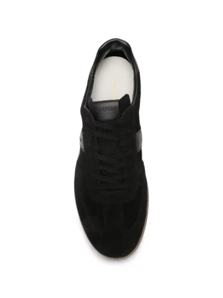 Sneakerși Tom Ford din piele de căprioară negru