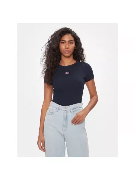 Tommy Jeans tričko dámske s elastanom modrá