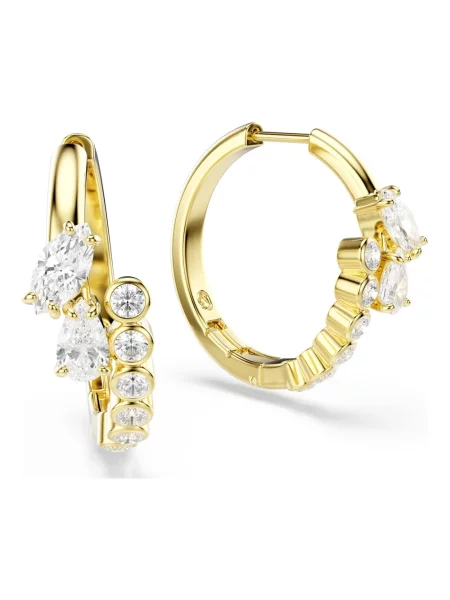 Swarovski kolczyki pozłacane z cyrkonią MESMERA białe