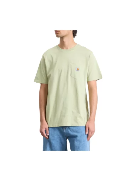 Krótka koszulka Carhartt Work In Progress z krótkim rękawem z logo biała