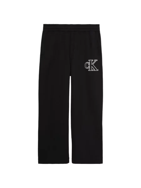 Pantaloni Calvin Klein cu broderie alergare negru
