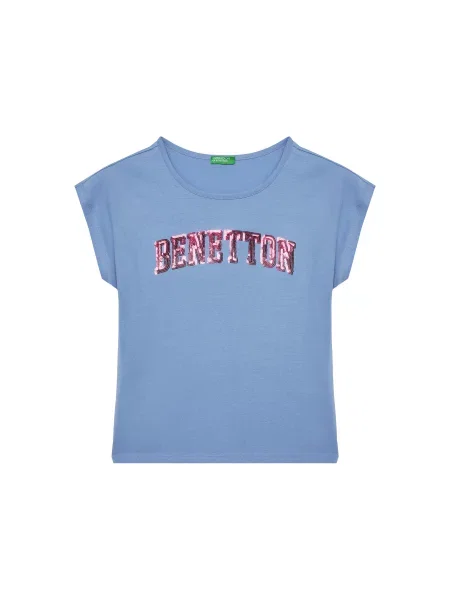 Dječja majica kratkih rukava United Colors of Benetton plava