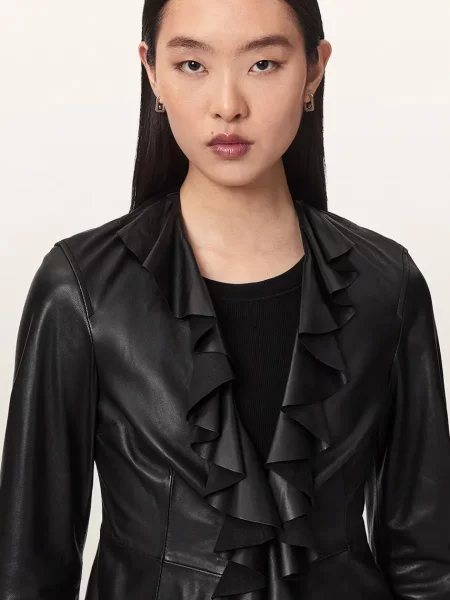 Кожаная блузка Allsaints