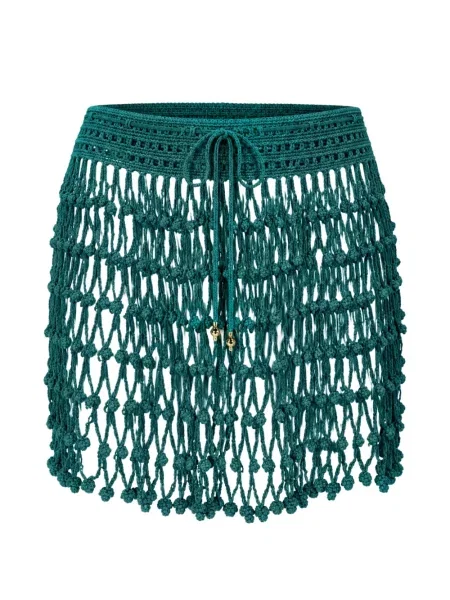 Fusta mini Guess cu franjuri verde