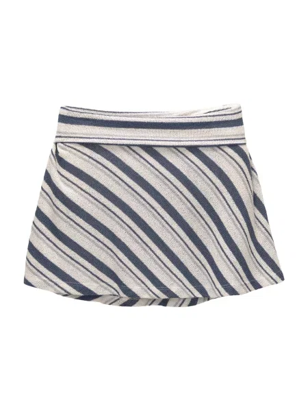 Pull&Bear Fustă bleumarin / albastru fumuriu alb