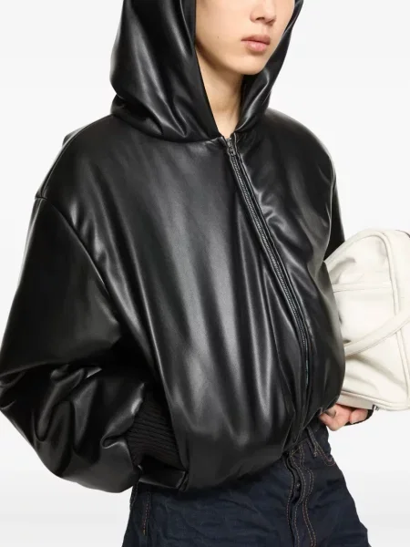 Geacă cu puf Acne Studios cu glugă negru