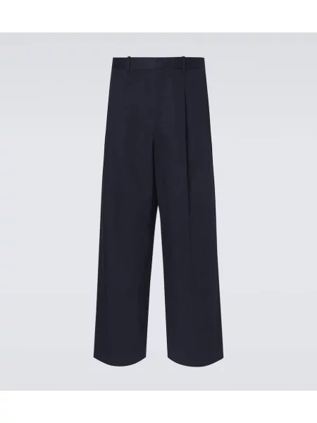 Pantaloni Loewe plisate cu picior lat albastru