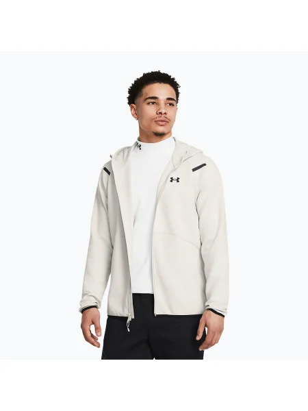 Mikina Under Armour Unstoppable Fleece Full HD summit white/black bílá