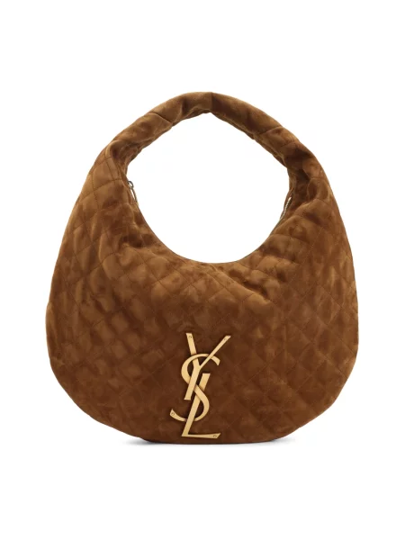 Torebka hobo Saint Laurent skórzana brązowa
