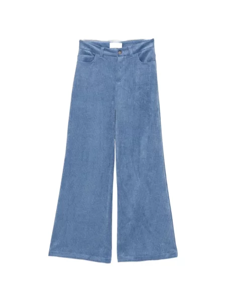 Pantaloni Ermanno Firenze de catifea cord albastru