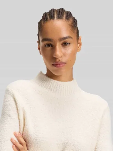 Sweter z dzianiny o kroju regular fit z mieszanki wełny i kaszmiru model ‘FUBRINA’ Boss beżowy