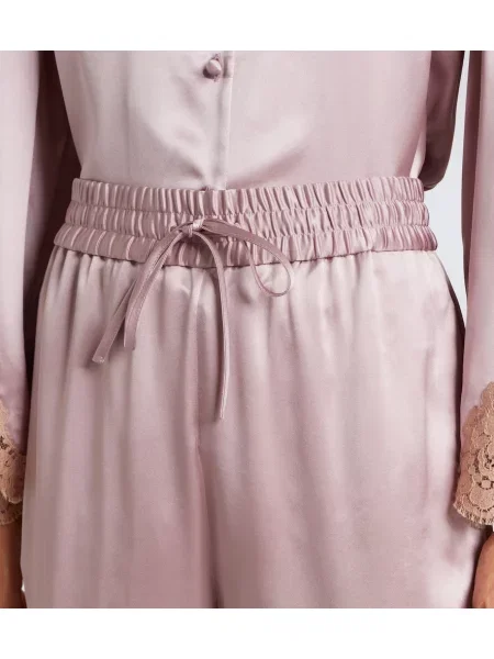 Pantaloni Valentino din satin roz