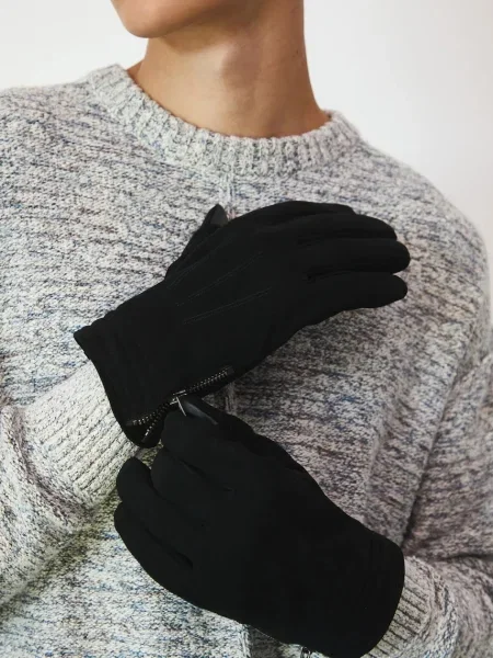 Semišové rukavice Medicine černá