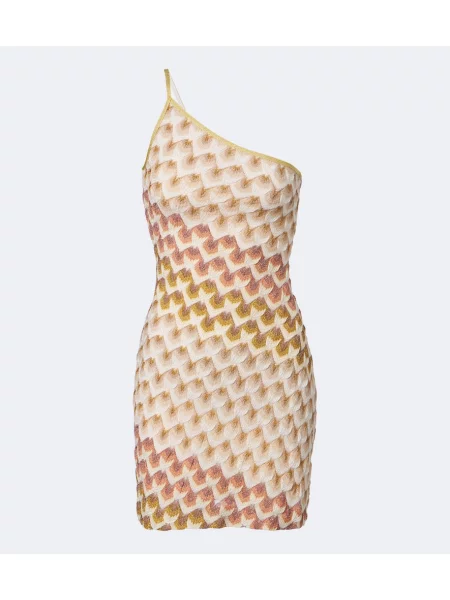 Rochie Missoni cu un umăr gol bej
