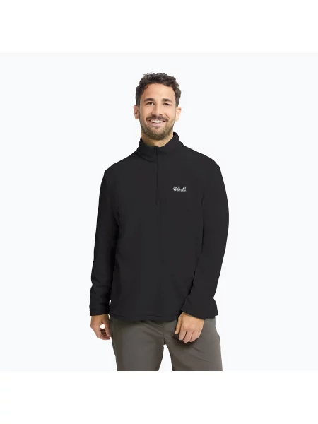 Hanorac din fleece Jack Wolfskin din fleece negru