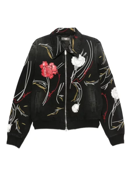 Geacă de blugi Amiri cu model floral negru