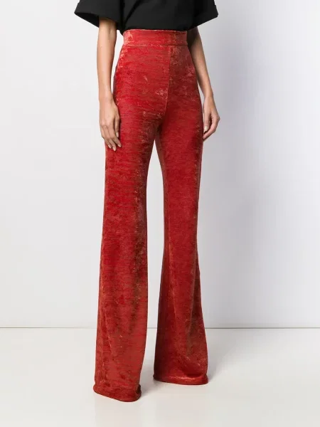 Pantaloni Ellery de catifea evazate roșu