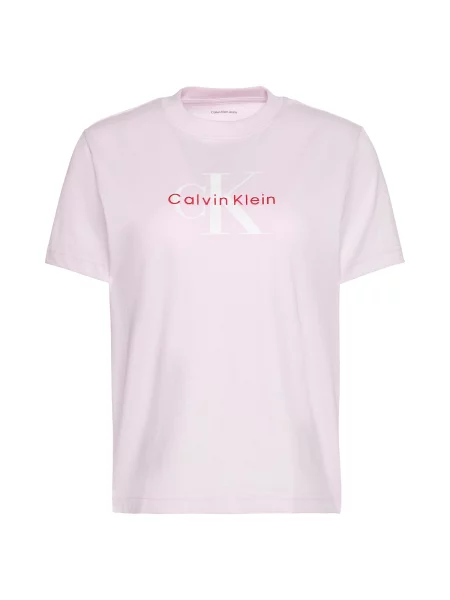Calvin Klein Jeans Tricou rosé / roșu intens / alb roz